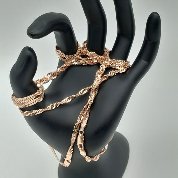 18k ROSE GOLD OVER BRONZE SET OF 2 CHAINS. - Picture 1 of 3